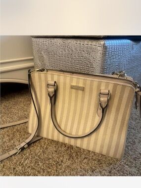 Kate Spade Cream Striped Satchel